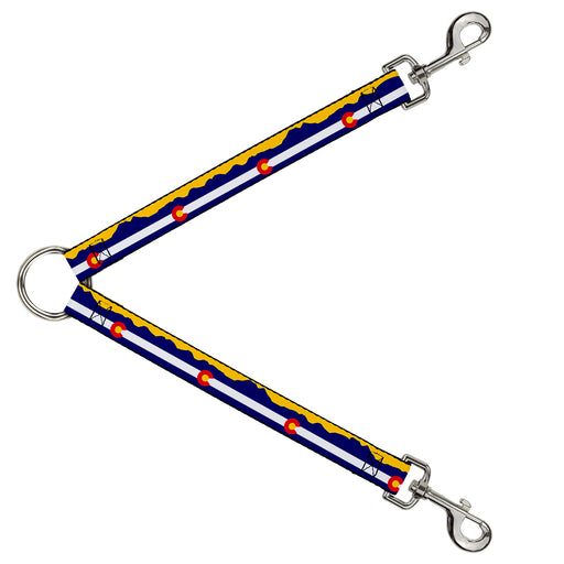 Dog Leash Splitter - Colorado Flag/Mountain Silhouette Yellow Dog Leash Splitters Buckle-Down   