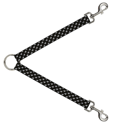 Dog Leash Splitter - Diamonds Diagonal Black/White Dog Leash Splitters Buckle-Down   