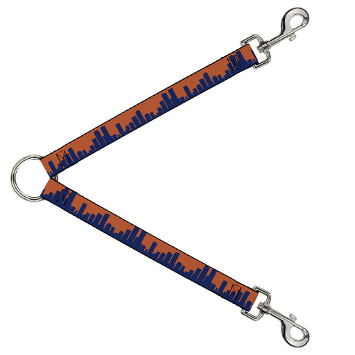 Dog Leash Splitter - Denver Solid Skyline Orange/Navy Dog Leash Splitters Buckle-Down   
