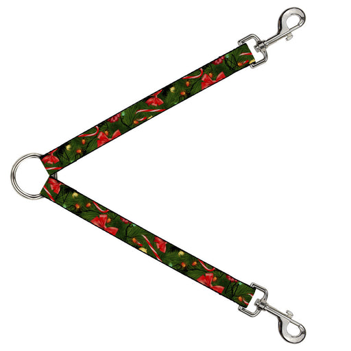 Dog Leash Splitter - Decorated Tree2 w/Bows/Lights/Candy Canes Dog Leash Splitters Buckle-Down   