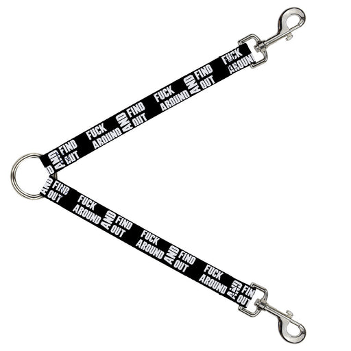 Dog Leash Splitter - FAFO FUCK AROUND AND FIND OUT Bold Black White Dog Leash Splitters Buckle-Down   