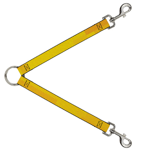 Dog Leash Splitter - Hash Mark Stripe Yellow/Red Dog Leash Splitters Buckle-Down   