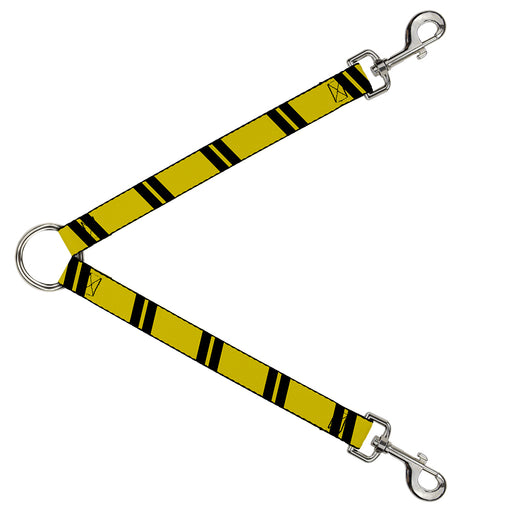 Dog Leash Splitter - Hash Mark Stripe Double Gold/Black Dog Leash Splitters Buckle-Down   