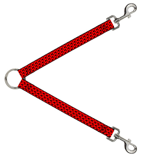 Dog Leash Splitter - Mustache Monogram Black/Red Dog Leash Splitters Buckle-Down   
