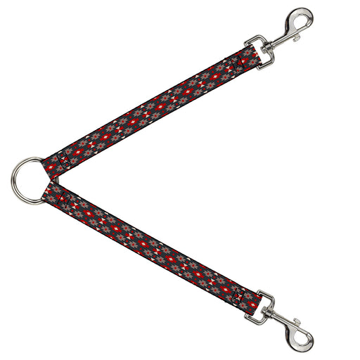 Dog Leash Splitter - Mini Navajo Black/Gray/Red/White Dog Leash Splitters Buckle-Down   