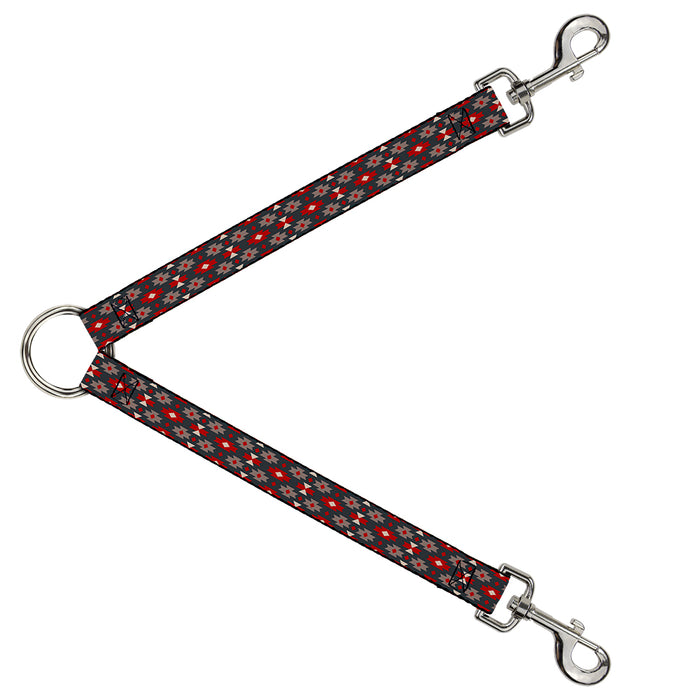 Dog Leash Splitter - Mini Navajo Black/Gray/Red/White Dog Leash Splitters Buckle-Down   