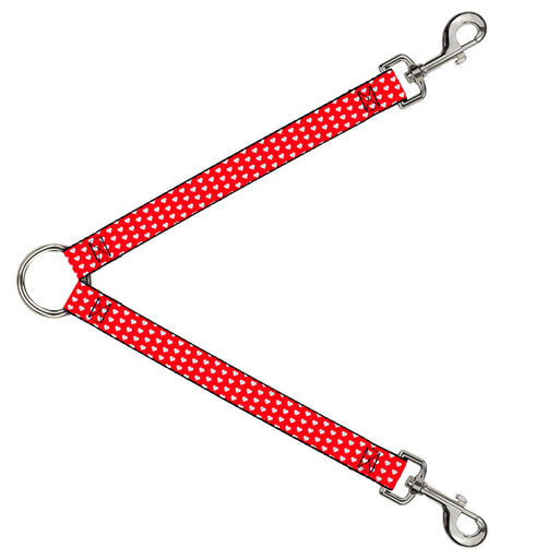 Dog Leash Splitter - Mini Hearts Monogram Red/White Dog Leash Splitters Buckle-Down   