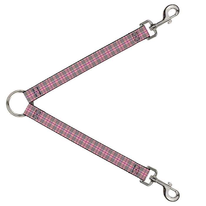 Dog Leash Splitter - Plaid Pink Dog Leash Splitters Buckle-Down   