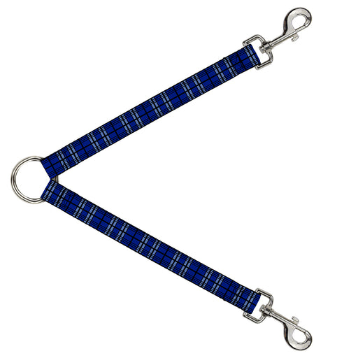 Dog Leash Splitter - Plaid Blue/Gray/Black Dog Leash Splitters Buckle-Down   