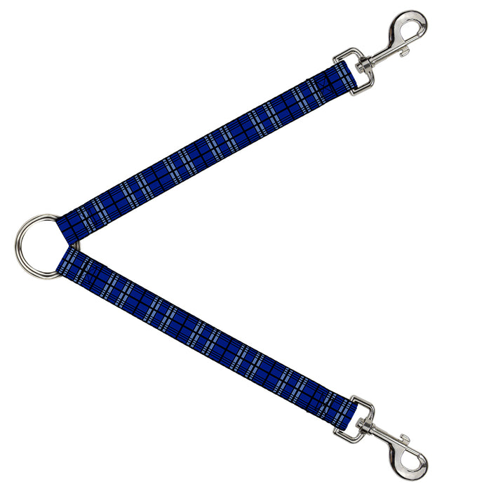 Dog Leash Splitter - Plaid Blue/Gray/Black Dog Leash Splitters Buckle-Down   