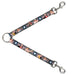 Dog Leash Splitter - Pin Up Girl Poses CLOSE-UP Star & Stripes Gray/Blue/White/Red Dog Leash Splitters Buckle-Down   