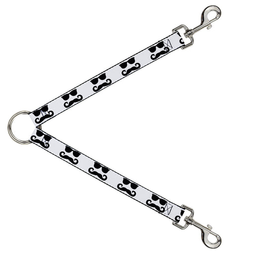 Dog Leash Splitter - Sunglasses & Mustache White/Black Dog Leash Splitters Buckle-Down   