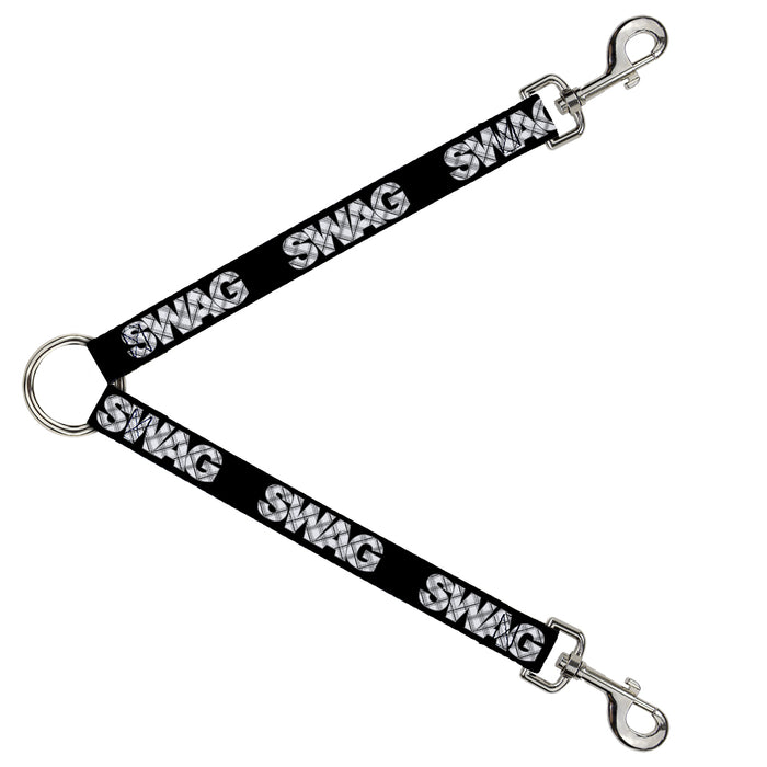 Dog Leash Splitter - SWAG Black/Plaid X White/Gray Dog Leash Splitters Buckle-Down   