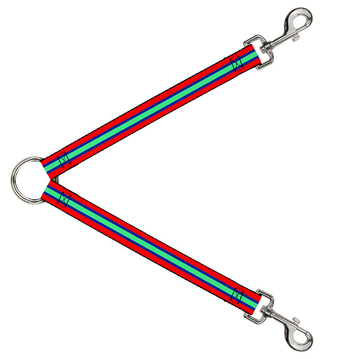 Dog Leash Splitter - Stripes Red/Blue/Green Dog Leash Splitters Buckle-Down   