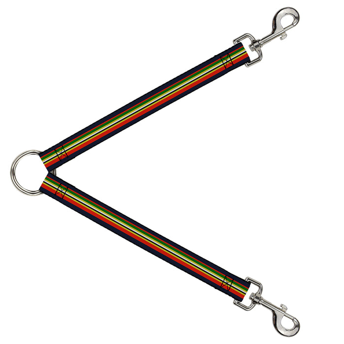 Dog Leash Splitter - Stripes Navy/Red/Yellow/Black/White/Green Dog Leash Splitters Buckle-Down   