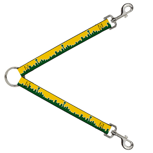 Dog Leash Splitter - Seattle Skyline Yellow/Emerald Green Dog Leash Splitters Buckle-Down   