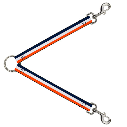 Dog Leash Splitter - Stripe Navy/White/Orange Dog Leash Splitters Buckle-Down   