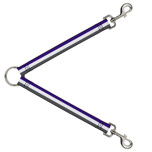 Dog Leash Splitter - Stripes Purple/White/Gray Dog Leash Splitters Buckle-Down   