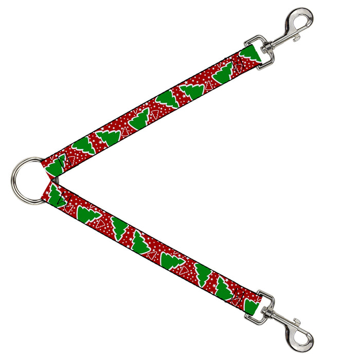 Dog Leash Splitter - Christmas Trees/Stars Red/White/Green Dog Leash Splitters Buckle-Down   