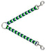 Dog Leash Splitter - Chevron White/Bright Green/Navy Dog Leash Splitters Buckle-Down   