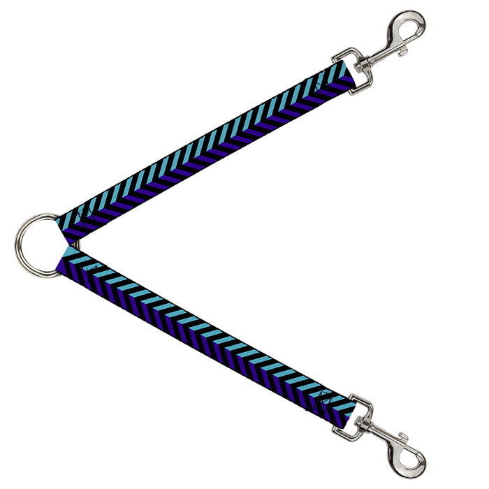 Dog Leash Splitter - Chevron3 Split Turquoise/Purple/Black Dog Leash Splitters Buckle-Down   