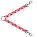 Dog Leash Splitter - Candy Cane3 Stripe White/3-Red Dog Leash Splitters Buckle-Down   