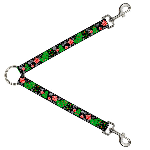 Dog Leash Splitter - Christmas Collage Black/White/Green/Red Dog Leash Splitters Buckle-Down   