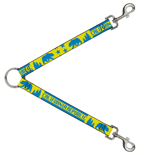 Dog Leash Splitter - CALIFORNIA REPUBLIC/Bear/Stars Silhouette Yellow/Blue Dog Leash Splitters Buckle-Down   