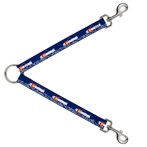 Dog Leash Splitter - Colorado Trout Flag Blue/White/Red/Yellow Dog Leash Splitters Buckle-Down   