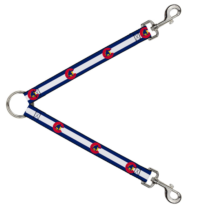 Dog Leash Splitter - Colorado Flag/Snowboarder Blue/White/Red/Yellow Dog Leash Splitters Buckle-Down   
