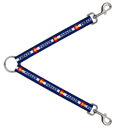 Dog Leash Splitter - Colorado PARKER Flag Blue/White/Red/Yellow Dog Leash Splitters Buckle-Down   