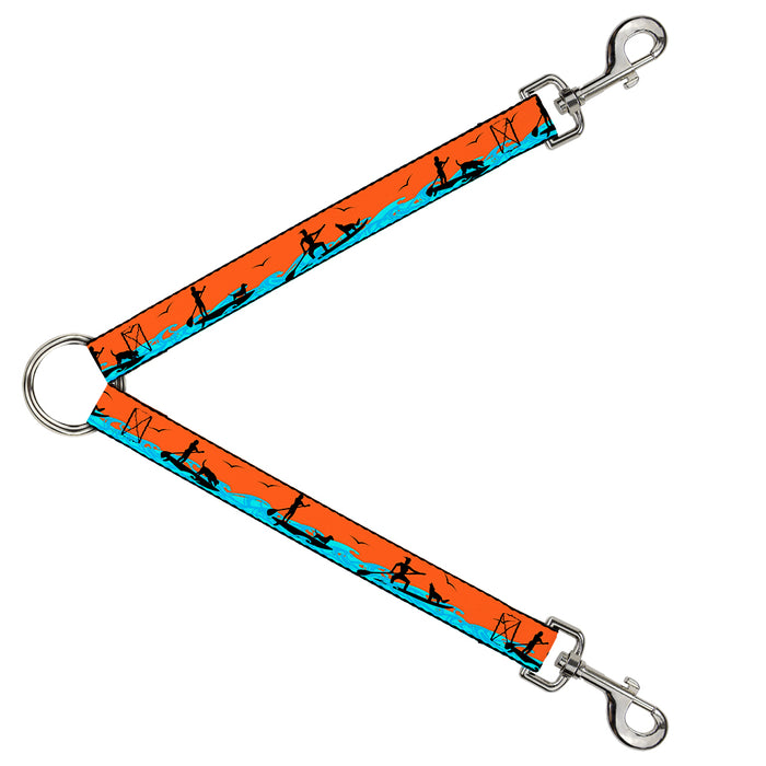 Dog Leash Splitter - SUP w/Dog Neon Orange/Blues/Black Dog Leash Splitters Buckle-Down   