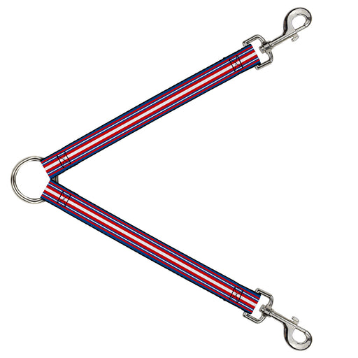 Dog Leash Splitter - Striped Blue/Red/White Dog Leash Splitters Buckle-Down   
