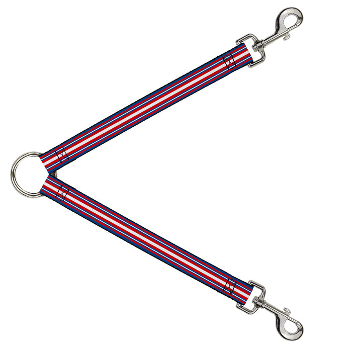 Dog Leash Splitter - Striped Blue/Red/White Dog Leash Splitters Buckle-Down   