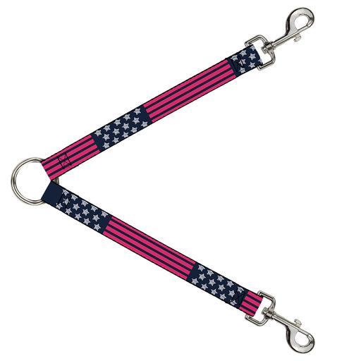 Dog Leash Splitter - Stars & Stripes2 Blue/White/Pink Dog Leash Splitters Buckle-Down   