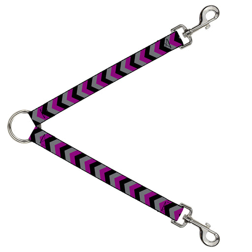 Dog Leash Splitter - Chevron Purple/Black/Gray Dog Leash Splitters Buckle-Down   