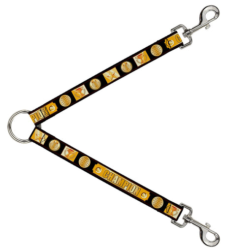 Dog Leash Splitter - CHAMPION Belt/Icons Black/Golds Dog Leash Splitters Buckle-Down   