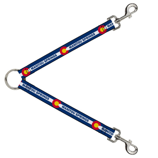Dog Leash Splitter - Colorado MANITOU SPRINGS Flag Blue/White/Red/Yellow Dog Leash Splitters Buckle-Down   