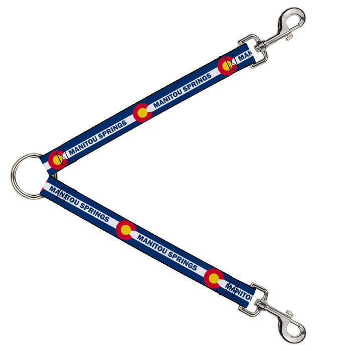 Dog Leash Splitter - Colorado MANITOU SPRINGS Flag Blue/White/Red/Yellow Dog Leash Splitters Buckle-Down   