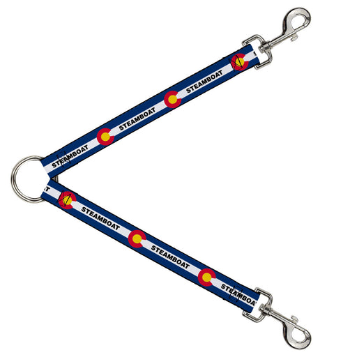 Dog Leash Splitter - Colorado STEAMBOAT Flag Blue/White/Red/Yellow Dog Leash Splitters Buckle-Down   