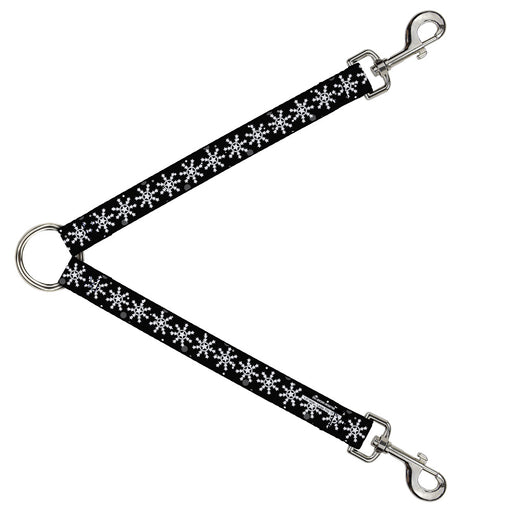 Dog Leash Splitter - Starry Snowflakes Black White Gray Dog Leash Splitters Buckle-Down   