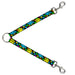 Dog Leash Splitter - Smiley Faces Melted Stacked Black Multi Neon Dog Leash Splitters Buckle-Down   