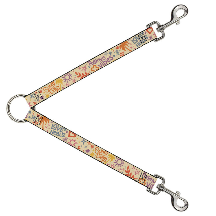 Dog Leash Splitter - Summer Harmony Collage Beige/Multi Color Dog Leash Splitters Buckle-Down   