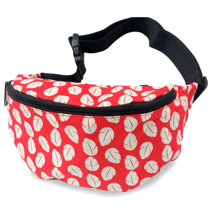 Fanny Pack - Lilo & Stitch Bounding Lilo Dress Leaves Red White Fanny Packs Disney   