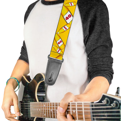 Guitar Strap - 40 Oz. Beer Bottles Yellow Guitar Straps Buckle-Down   