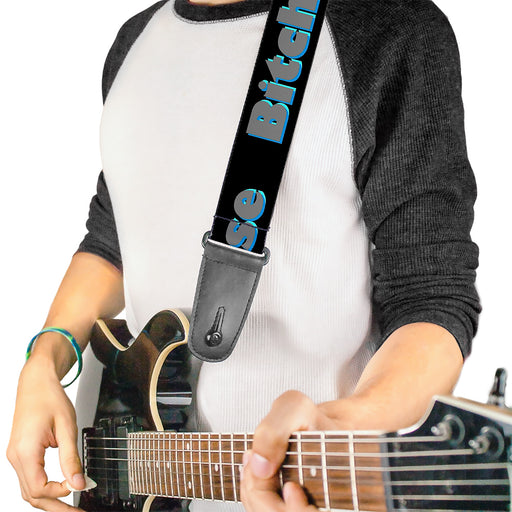 Guitar Strap - BITCH PLEASE Black/Blue/Gray Guitar Straps Buckle-Down   