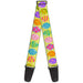 Guitar Strap - Easter Eggs Decorated Eggs Yellow/Multi Color Guitar Straps Buckle-Down   