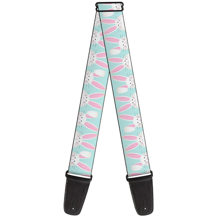 Guitar Strap - Easter Bunnies Smiling Sky Blue Guitar Straps Buckle-Down   
