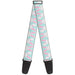 Guitar Strap - Easter Bunnies Smiling Sky Blue Guitar Straps Buckle-Down   