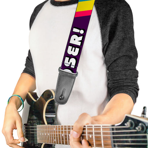 Guitar Strap - F!#$ OFF LOSER! Purple/Fuchsia/Yellow/Turquoise Guitar Straps Buckle-Down   